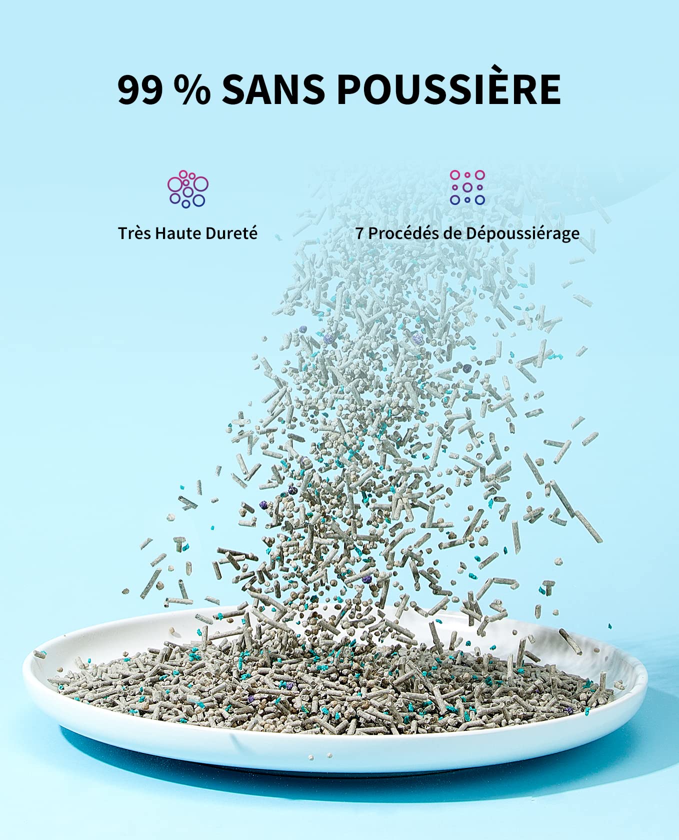 PETKIT Litière Mixte 5 en 1 pour Chats, Chasse d'eau, avec Charbon Actif, Ultra Absorbante, Litière Tofu (4 Sacs)