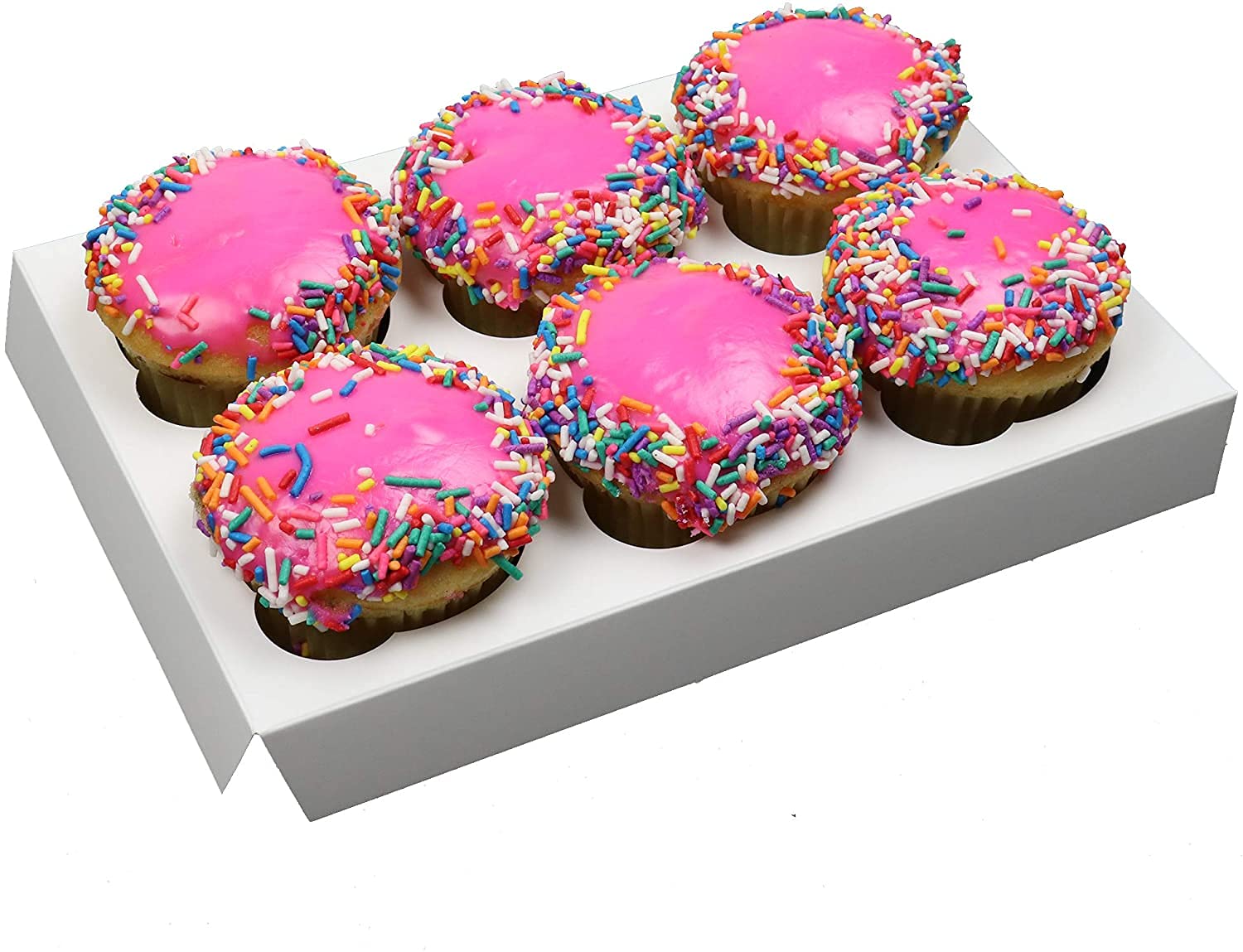 O'Creme Insert Only with White Top and Bottom for Holding 6 Cupcakes in a 10 Inch x 10 Inch Cake Box - Pack of 200