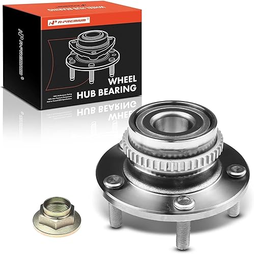 A-Premium Cojinete de rueda trasera y conjunto de cubo con anillo ABS y 5 lengüetas compatible con Kia Sportage 2005-2010 y Hyundai Tucson