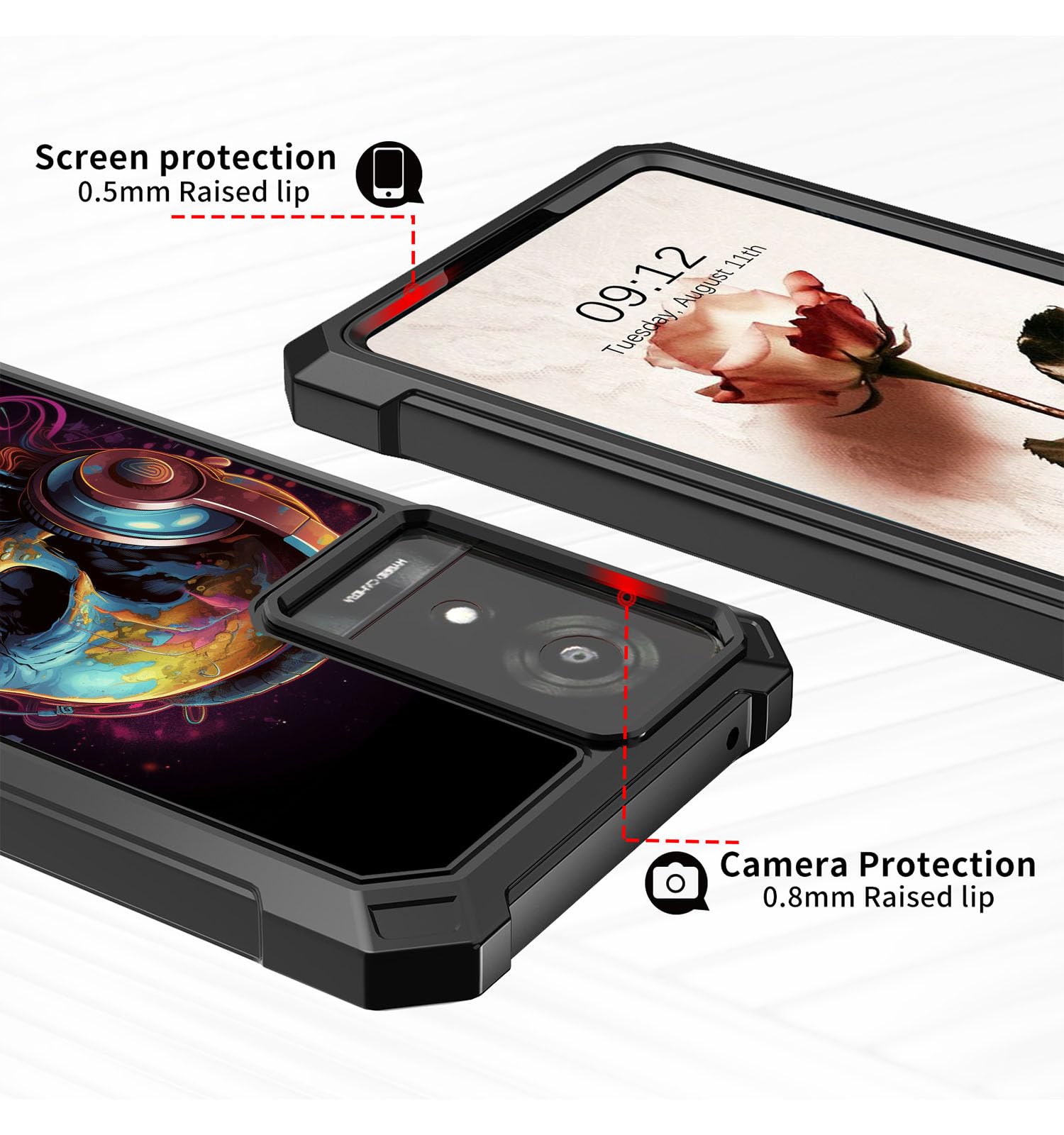 Amazon.com: RAUEDWDJS for TCL K24 Case with Tempered Screen Protector,Heavy Duty Hard PC & Soft TPU Bumper Shockproof Protective Phone Case for TCL K24 T434D 2024,Skull with Headphones : Cell Phones & Amazon.com: RAUEDWDJS for TCL K24 Case with Tempered Screen Protector,Heavy Duty Hard PC & Soft TPU Bumper Shockproof Protective Phone Case for TCL K24 T434D 2024,Skull with Headphones : Cell Phones &