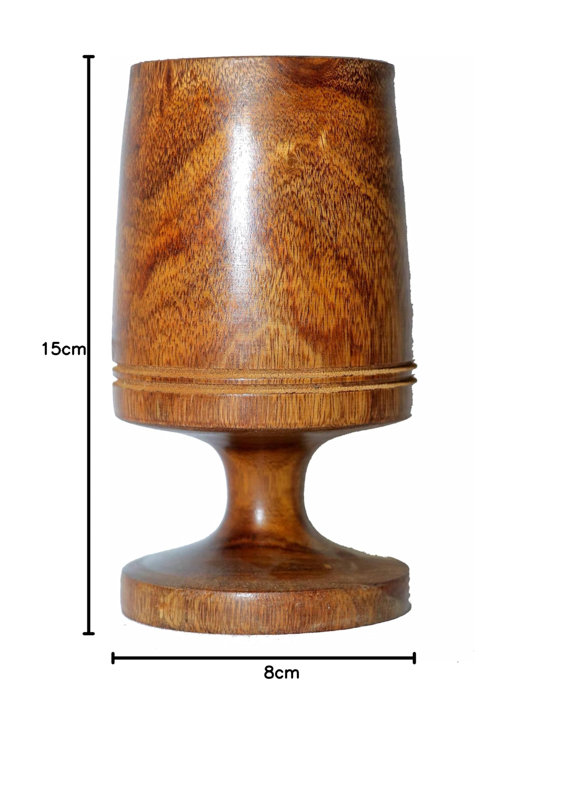 Set mit 2 handgefertigten Weinkelchen aus Holz im Vintage-Stil, Bärenbecher für Geschenk, Holzkrug