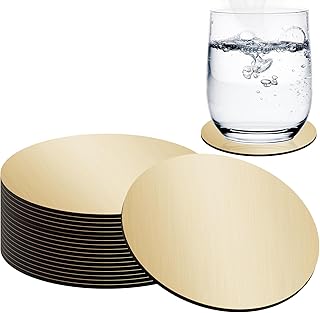 Stainless Steel Coasters Set of 24, 4 Inches Gold Mirror Coasters, Non Slip Eva Base Round Modern Coaster for Drinks Coffee Table Glass Mug Cup Teacup