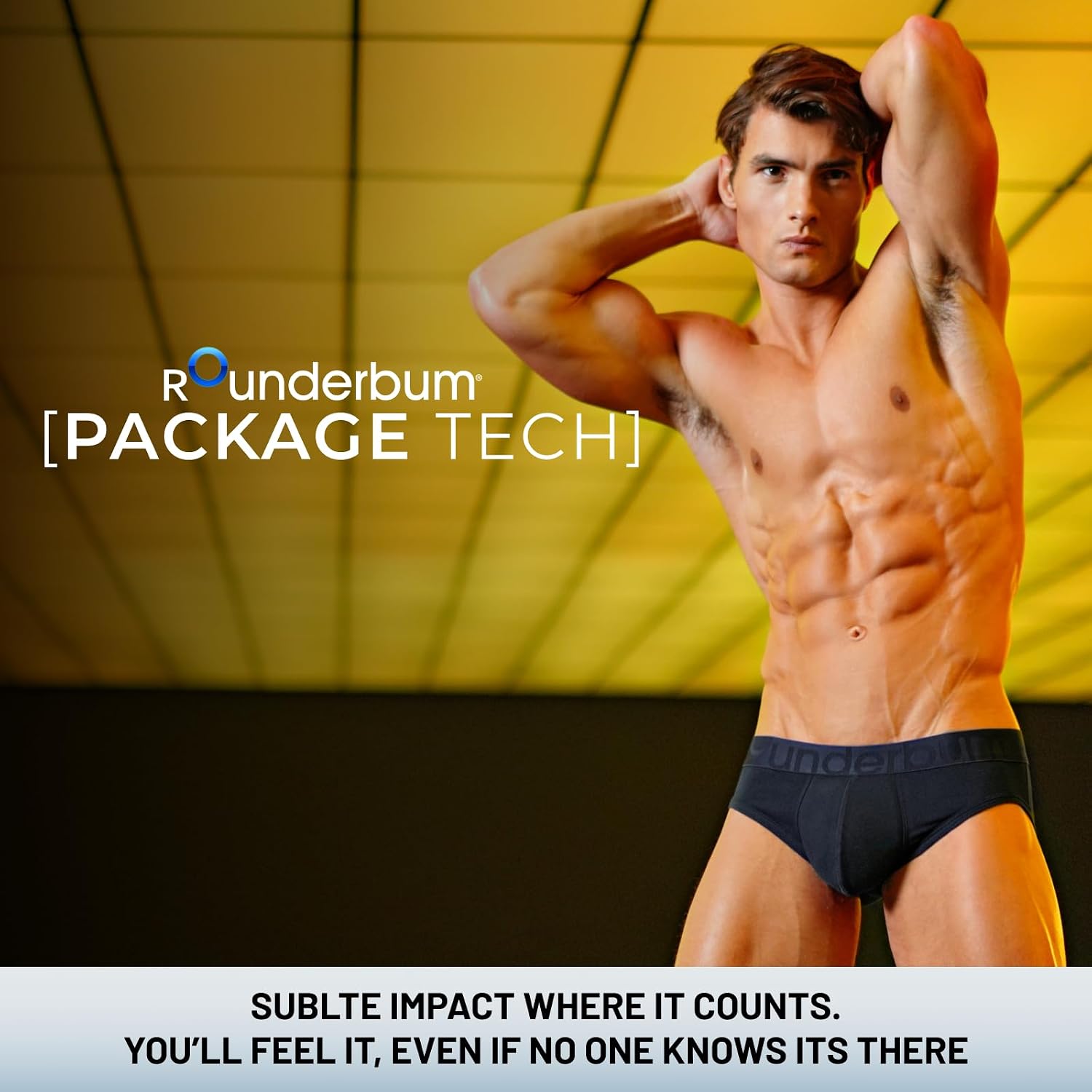 Rounderbum Men’s Package Tech Trunk – Front Enhancing Pouch Underwear for Men, Removable Pads, Natural Lift, 3 Colors