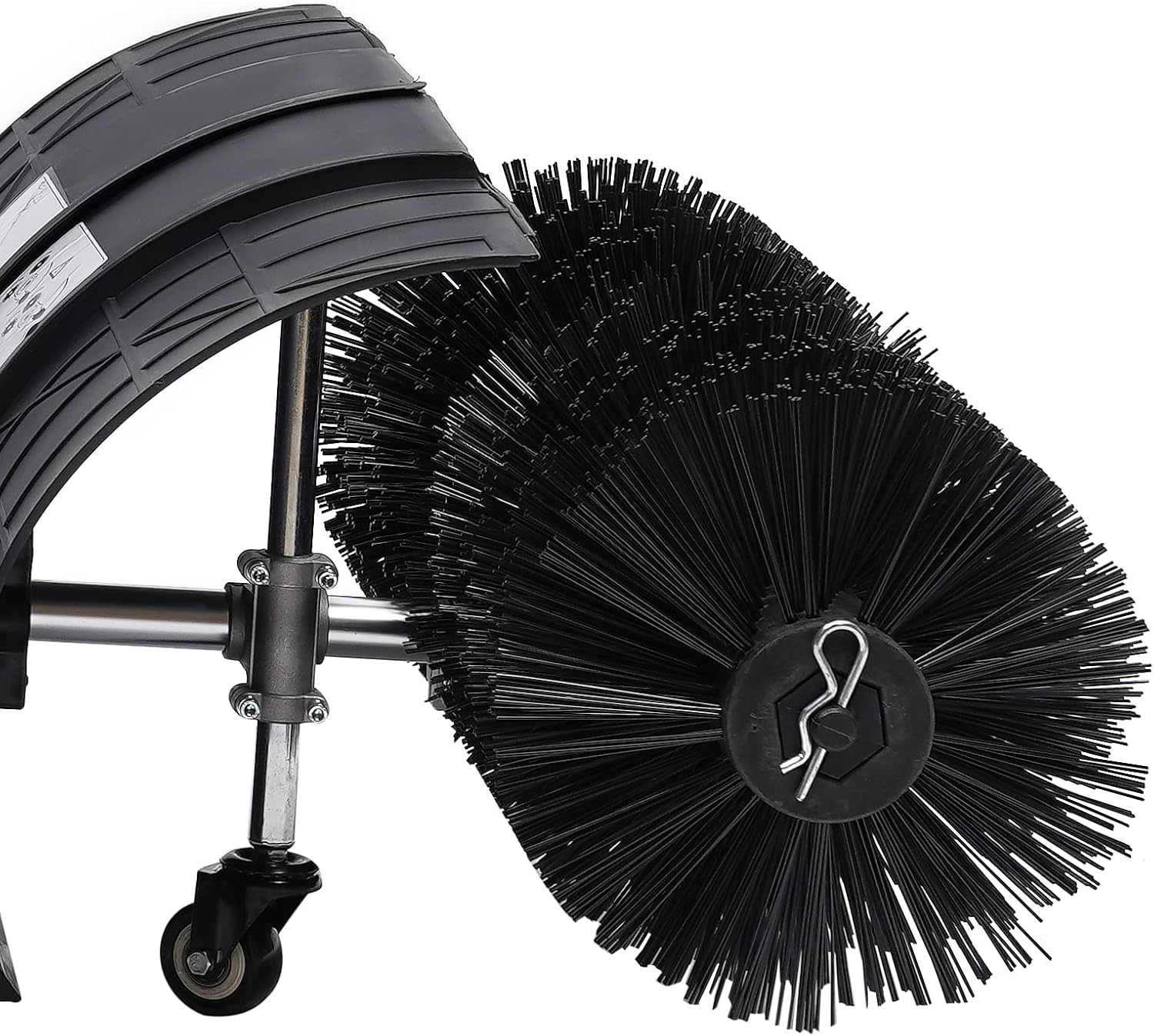 Gas Powered Push Lawn Sweeper Broom, 52CC 2.5H Outdoor Hand Held Gas Power Broom 2 Stroke Walk Behind Sweeper Cleaning Driveway Tools