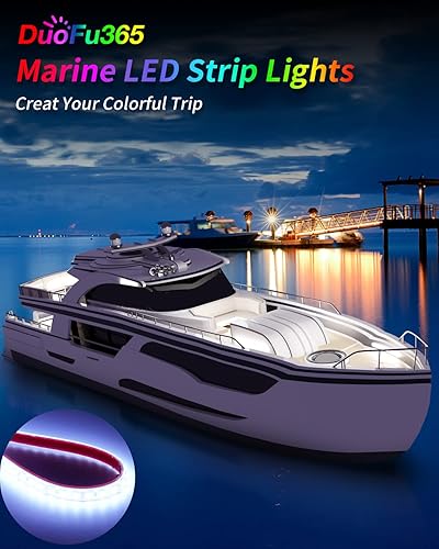 Miniatura 5 de DUOFU365 Tira de luz LED de 12 V, tira de luz interior de automóvil IP68, impermeable, cortable para automóviles, motocicletas, barcos, carritos de