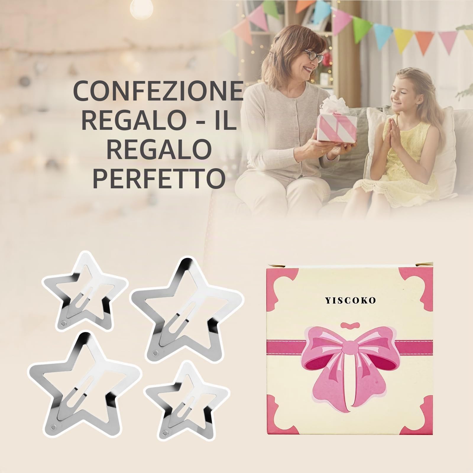 Fermagli per capelli Y2K a forma di stella, color argento, graziosi, accessori per capelli per ragazze, forcine per capelli per donne e ragazze (20 pezzi)