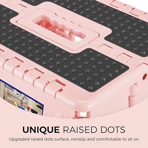 Miniatura 122 de Acko. Taburete plegable de 13 pulgadas de alto, resistente, para niños y adultos, cocina, jardín, baño, taburete con escalón. Blanco,Negro