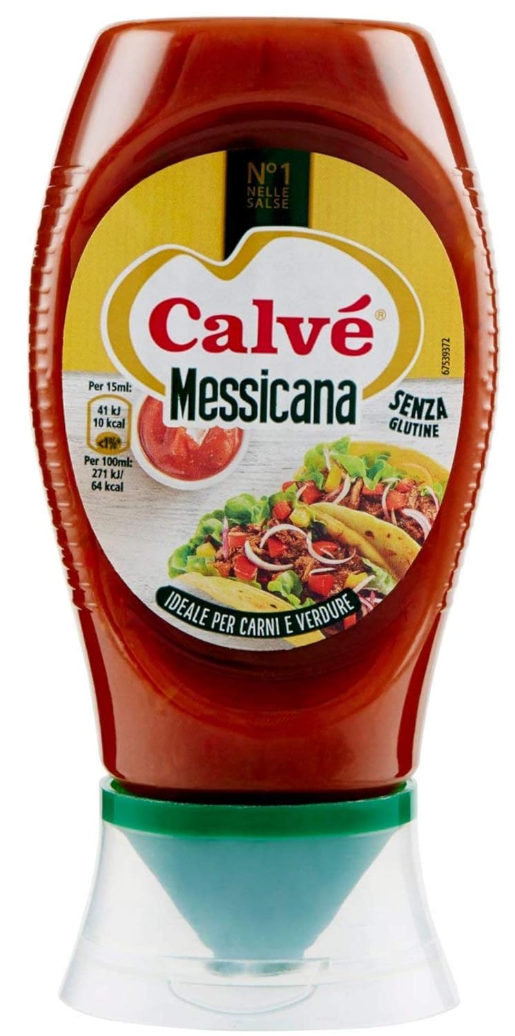 Calvé Messicana Gluten Free Italian Mayonnaise Top Down 250ml Bottle ( Pack of 2 )
