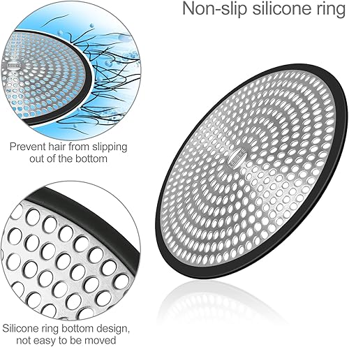 Miniatura 17 de LEKEYE fácil de limpiar regadera drenaje visualización/pelo Catcher/strainer-steel & silicona, Stainless Gris