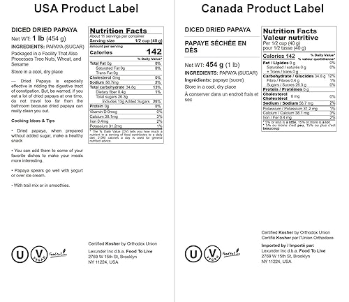 Miniatura 3 de Papaya seca en cubitos, 1 libra – Kosher, vegana, endulzada, sin sulfatar, a granel
