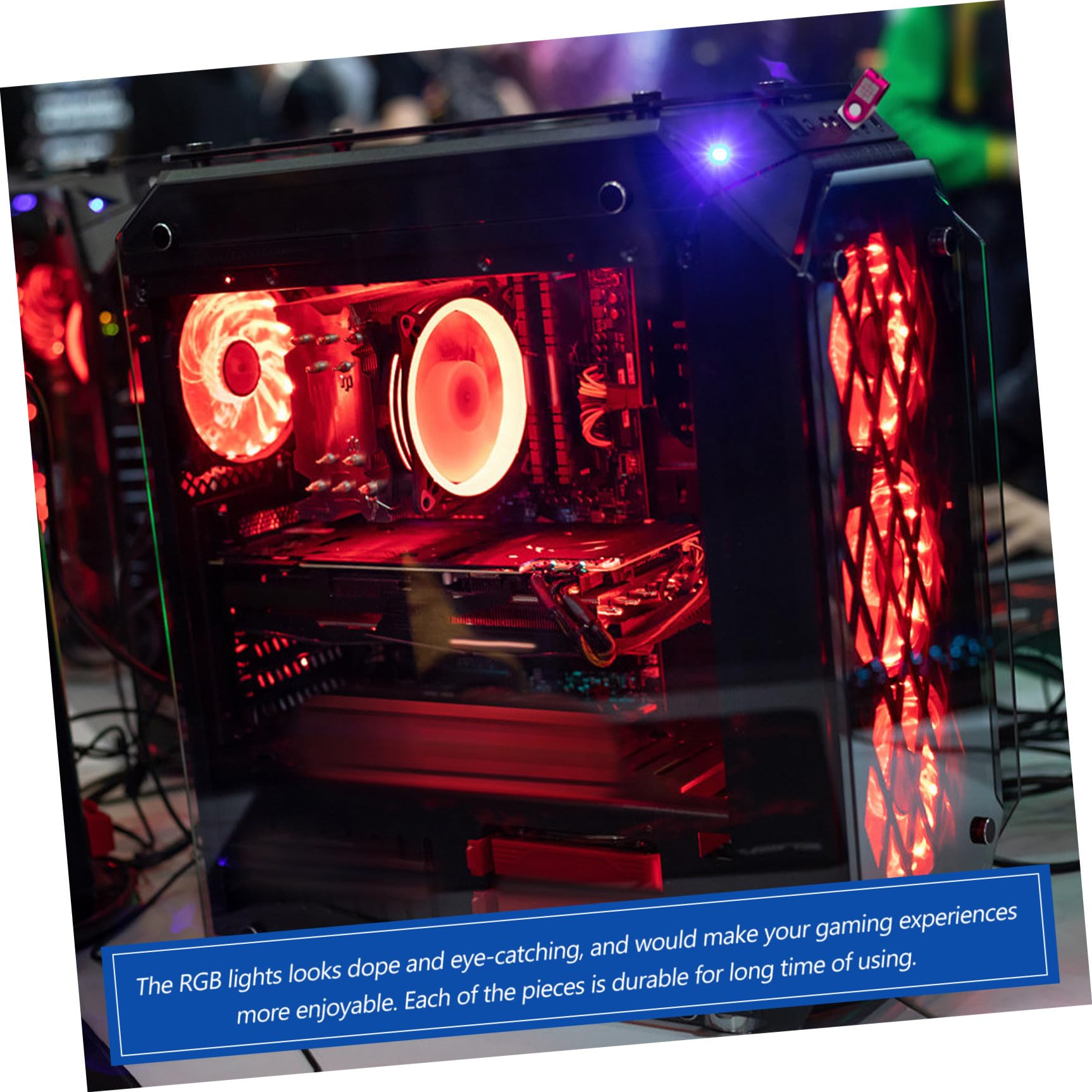 VICASKY Ventilador de Refrigeración LED Rgb de 12cm para Sistema de Refrigeración de PC con Controlador Estándar y Luces Rgb, Adecuado para Gaming y Decoracion Verano