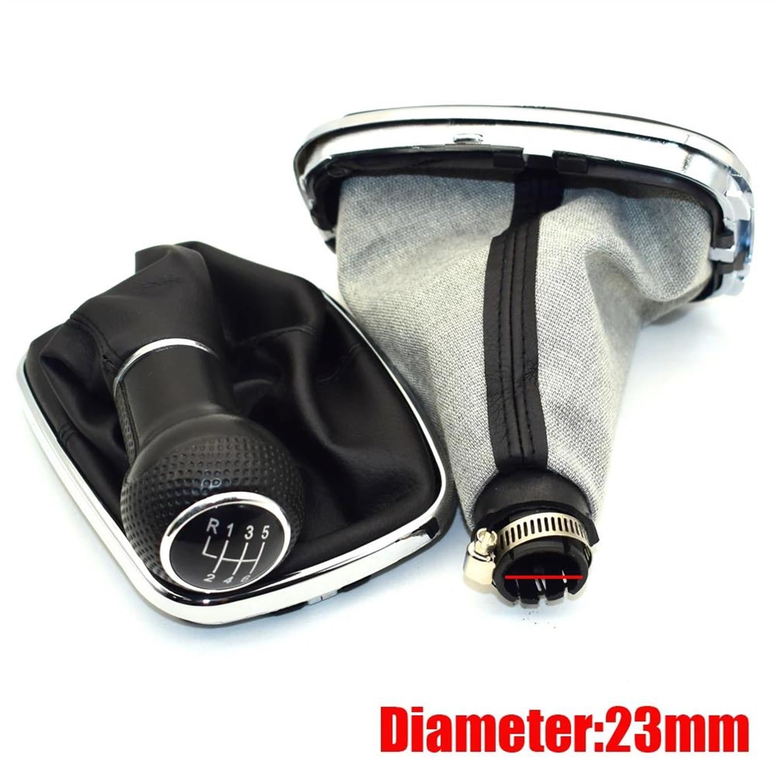 Gałka zmiany biegów samochodu 23 mm zamiennik do Golf 4 IV dla MK4 dla GTI R32 dla Bora dla Jetta 5 1999 2000 2001 2002 2003 2004 prędkość czarna rama gałka zmiany biegów dźwignia osłona gałka zmiany