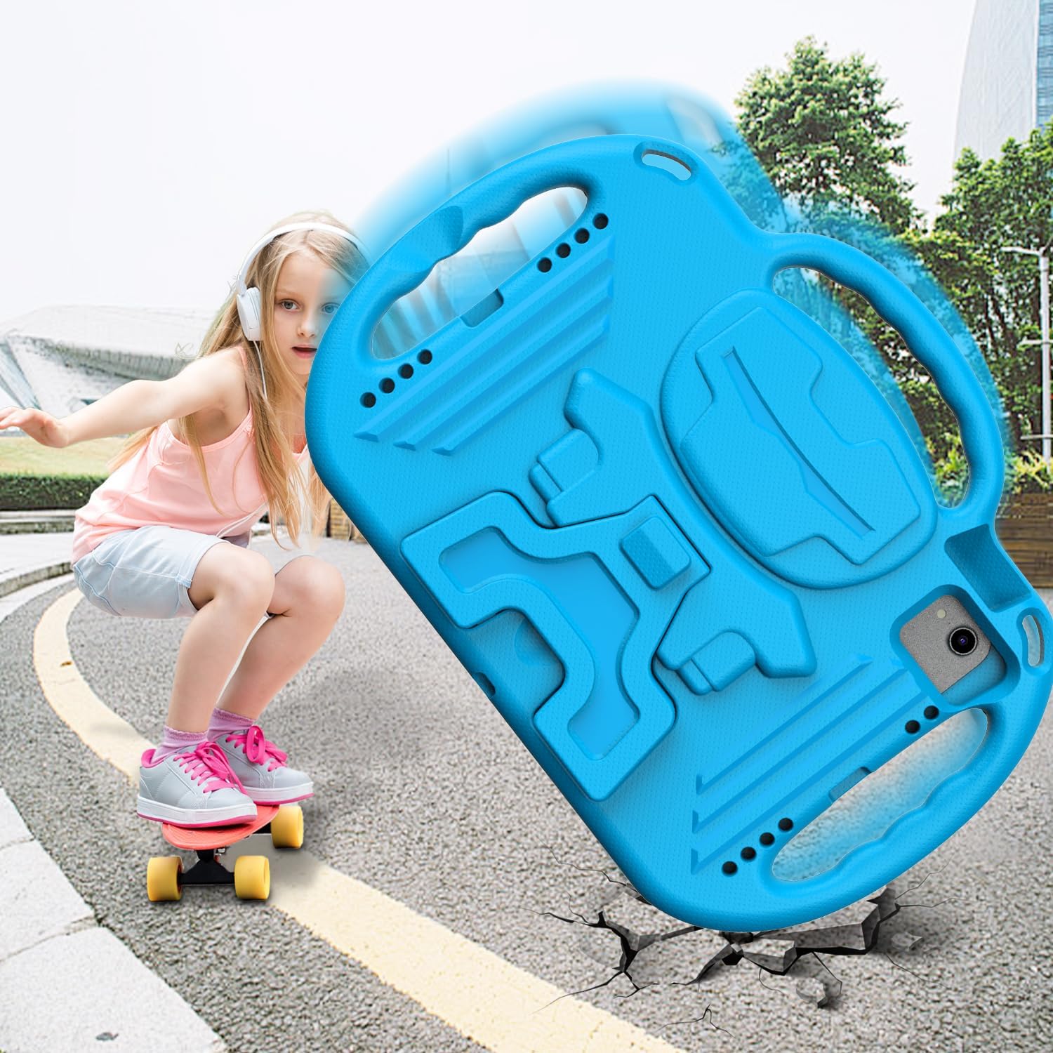 AVAWO Kids Case for iPad (A16) 11th Generation 11 Inch 2025, iPad 10th Generation 10.9" 2022, Shockproof Rugged Protective Cover with Shoulder Strap/Handles/Kickstand for i Pad 10/11 Gen, Blue