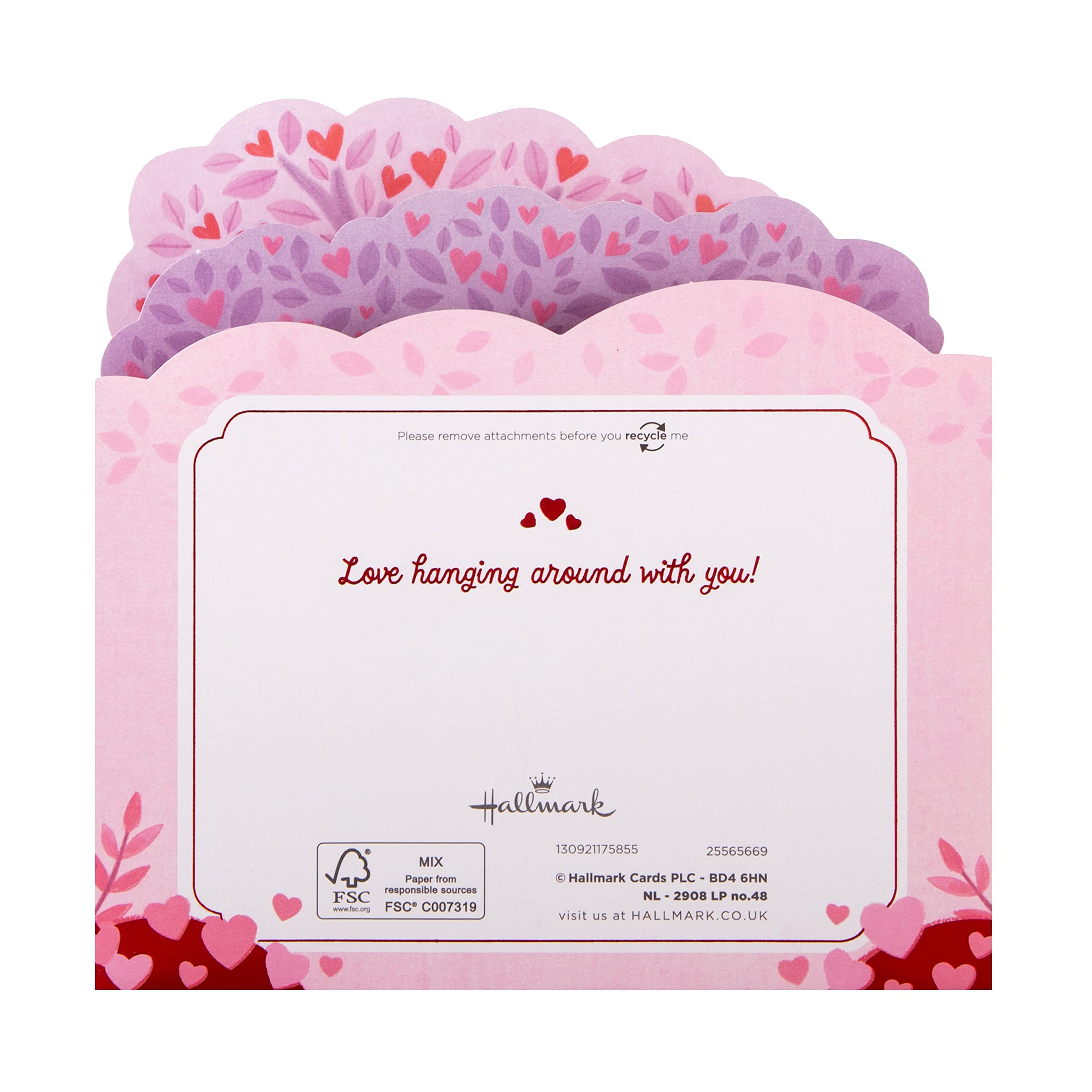 Hallmark Kartka walentynkowa Pop Up - papier cudowny leniwiec wzór różowy 25565669