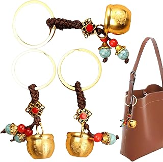 [Wesleyyy] ビンテージ キーホルダー,レトロ 真鍮 鍵リング オーナメント - 真鍮製 キーホルダー チャーム | 男性 父親 母親 子供 ティーン 向け