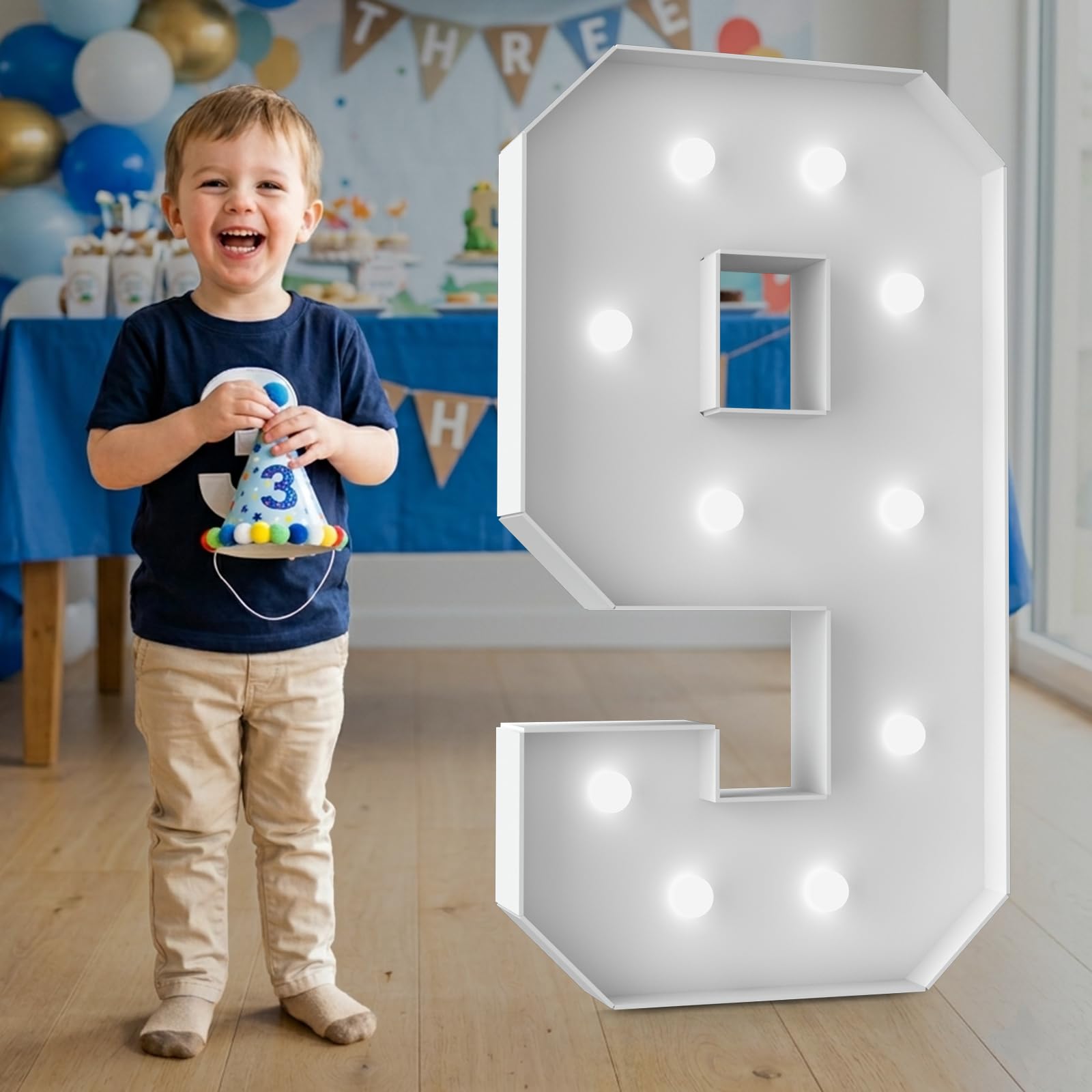 3FT Marquee Light Up Number - Marquee Numbers 3 Feet Tall, Large Led Sign For Baby Shower,Party,Birthday Decorations,Graduation,Prom(Number 9)