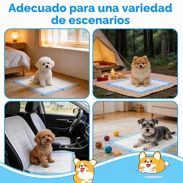Foto 7 de 7 de Tuxvealu 100 Piezas Empapadores Perros, 33 x 45cm Almohadillas Absorbentes