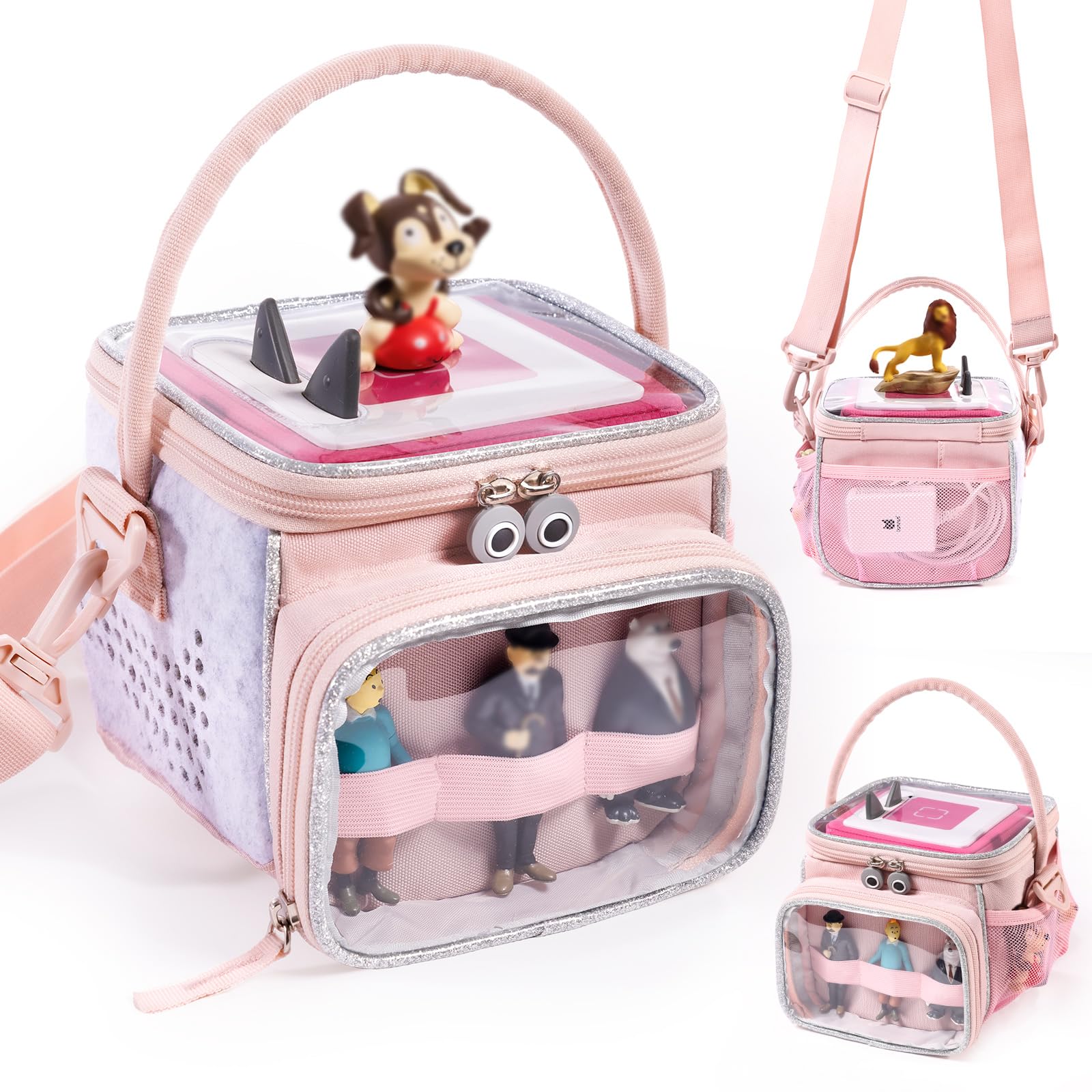 Carrying Case for Toniebox 2/1 Travel Storage Bag with Clear Figure Pocket