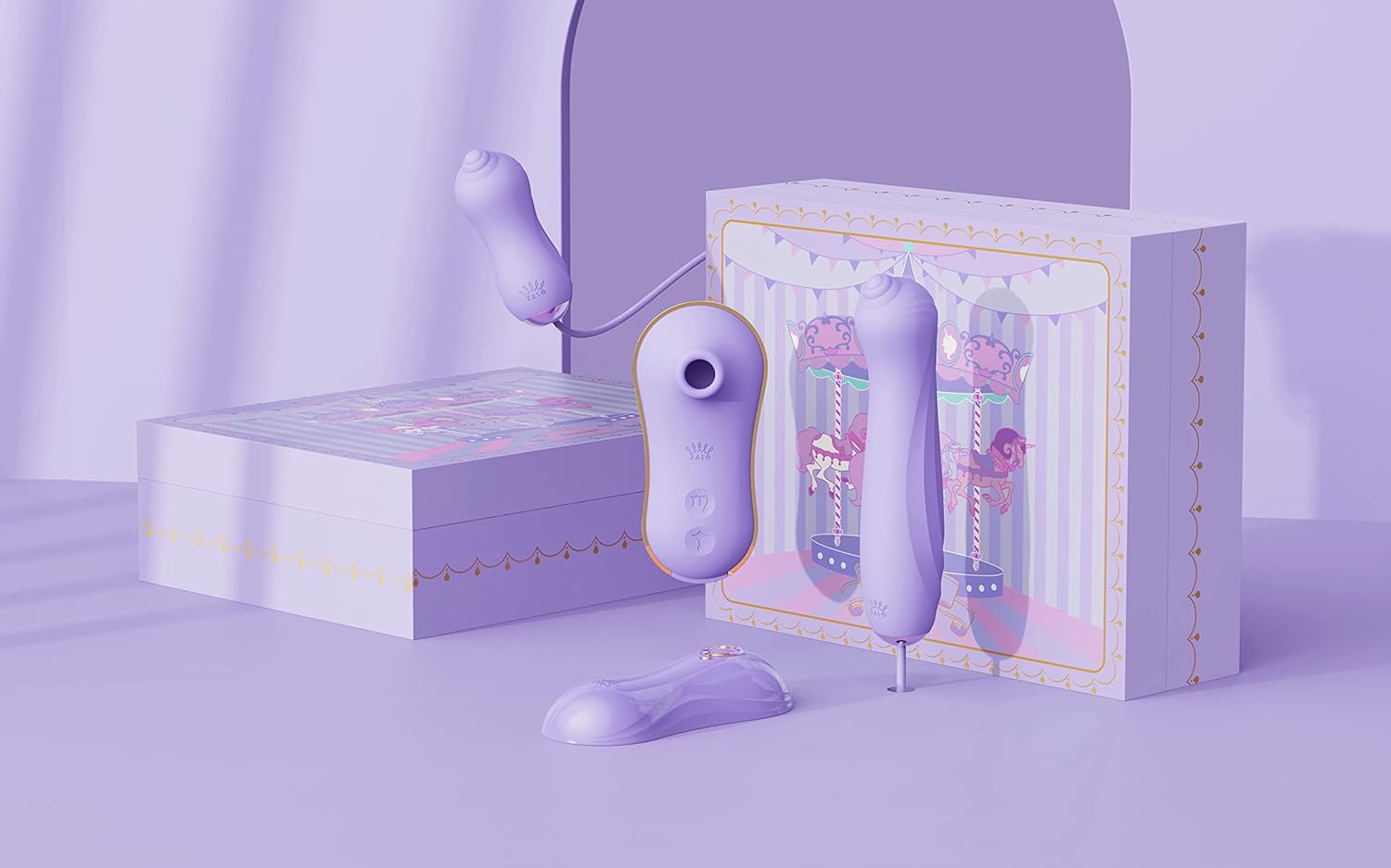 ZALO Unicorn Set Clitoral Suction Sex Toy | Waterproof Sex Toy with 6 Vibration Modes and 6 Thrusting Modes | USB Rechargeable Battery | 1-Year Warranty | Berry Violet