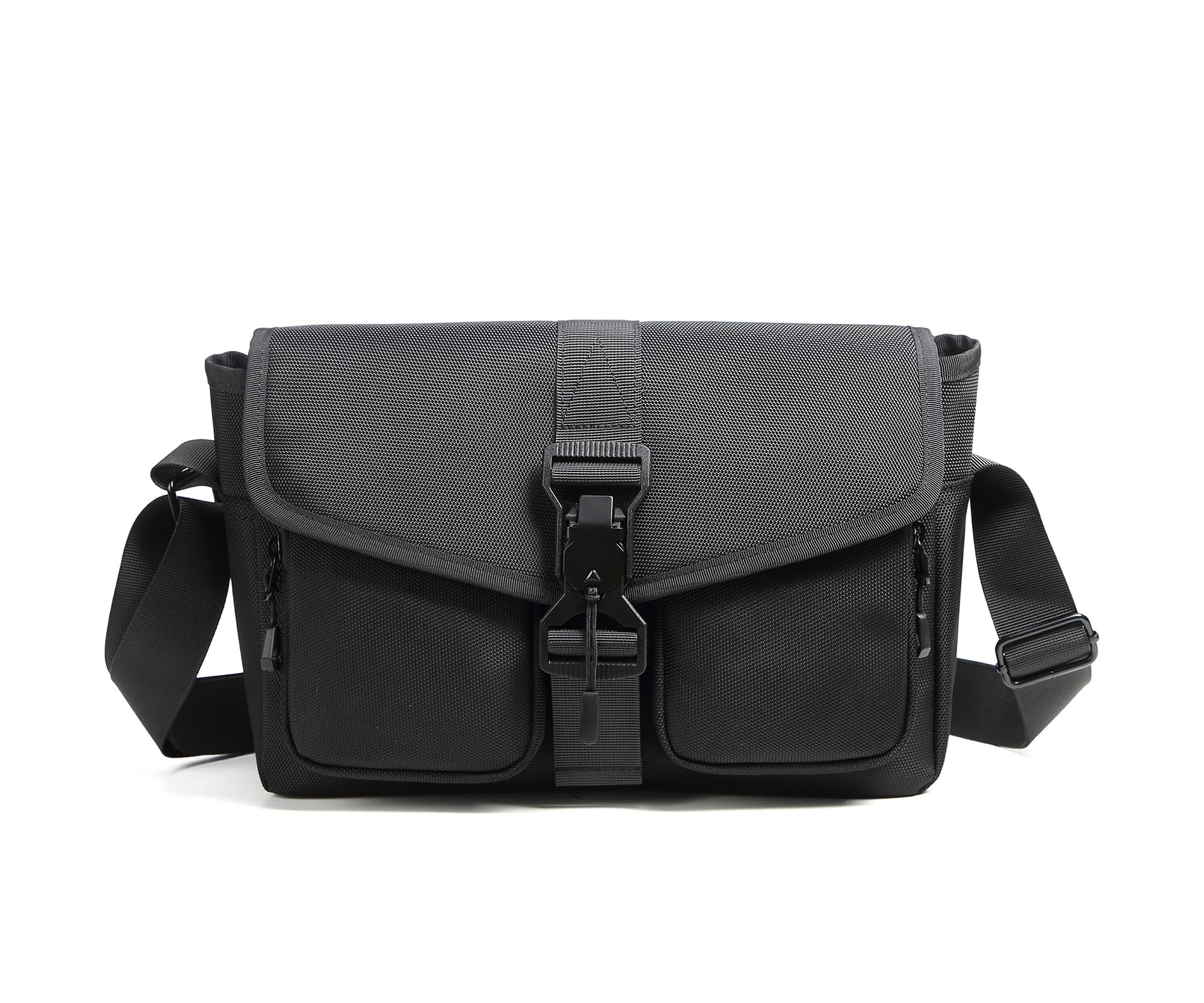 Borsa da Uomo a Tracolla Borsa Casual Borsello a Spalla Messenger Bag per Uomini Multitasche in Nylon resistente Km46 nero