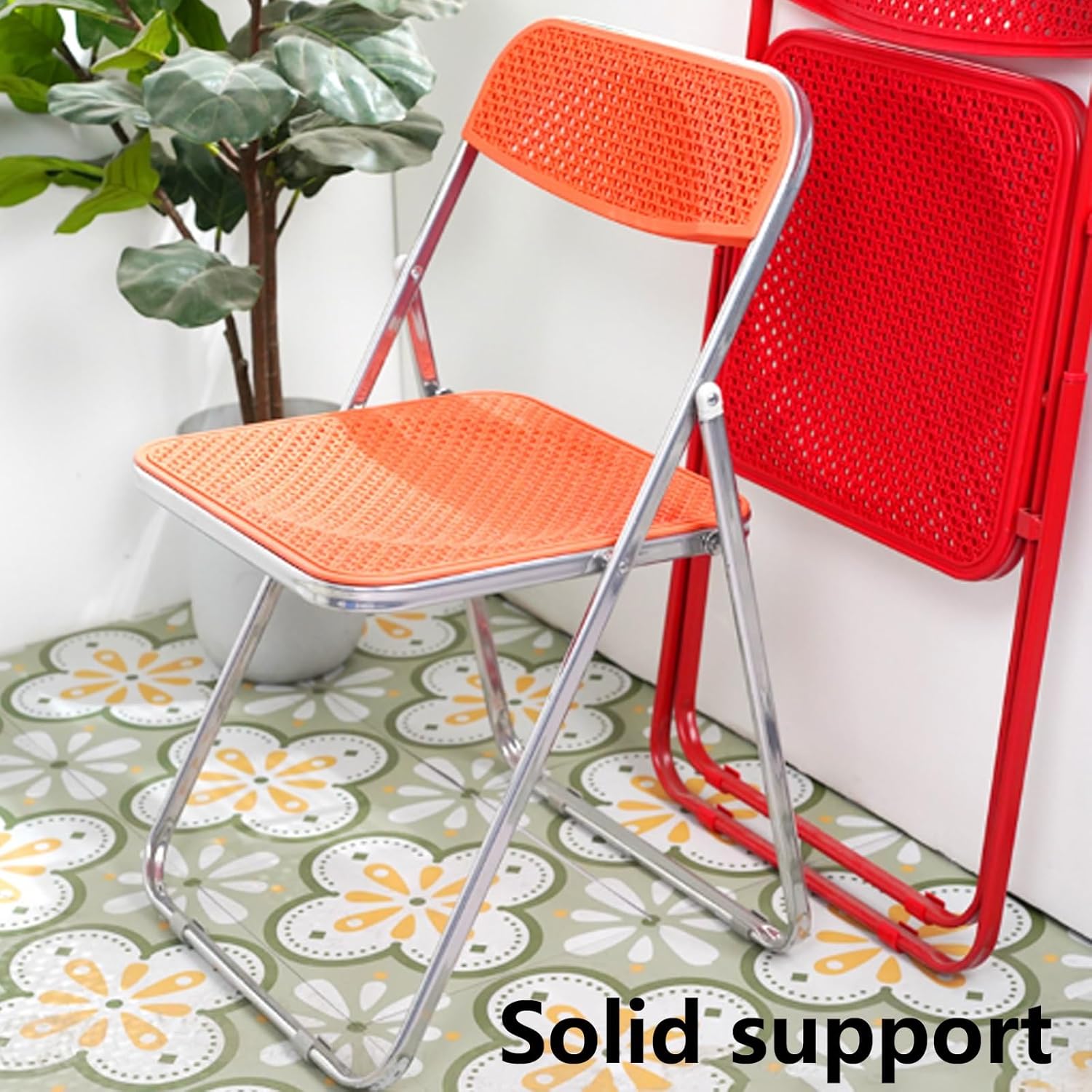 Commercial Stackable Foldable Chair, Comfortable Portable Indoor Outdoor Seating with Ergonomic Backrest for Events Office Weddings Party Picnic Kitchens Dining(L)