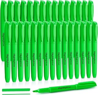 V-Opitos 30 Pack Green Highlighters, No Bleed Bright Highlighters with Soft Chisel Tips, Ideal for Office and School Supplies