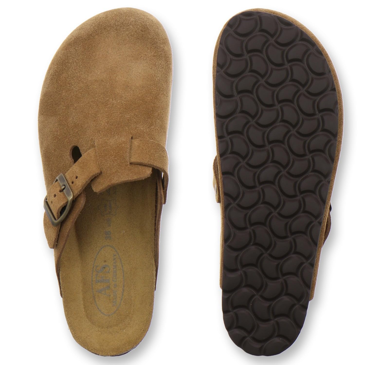 AFS-Schuhe 2900 Chaussons confortables pour femme, bout fermé, sabots en cuir, fabriqués en Allemagne
