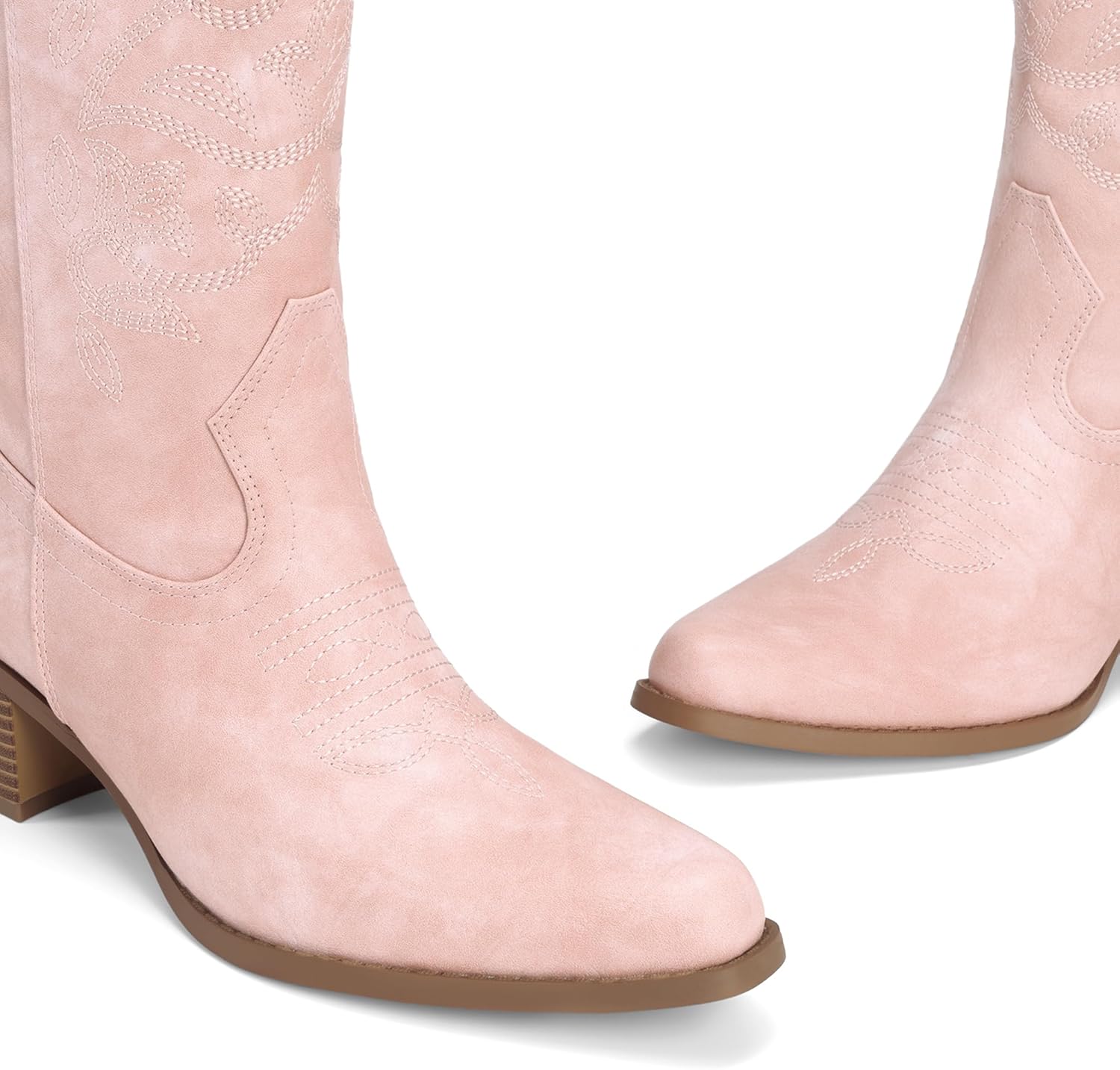 DREAM PAIRS Cowboy Boots for Women Cowgirl Western Boots Fashion Embroidery Stitched Chunky Heel Mid Calf Boots - Image 6