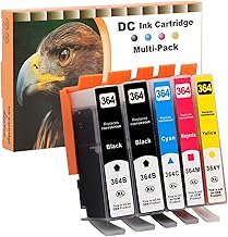 D&C 364XL Compatible Ink Cartridge Replacement for HP 364 XL for Photosmart 5520 5510 7520 7510 6510 6520 5524 5522 B110a B209a C6380 C309a Officejet 4610 4620 Deskjet 3070A 3520 3522 3524 (5 Pack)