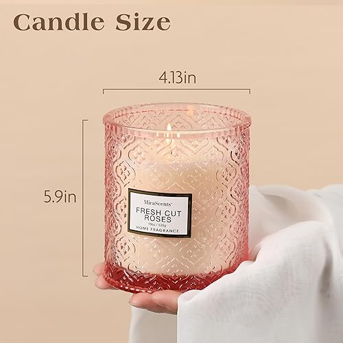 Miniatura 5 de Velas perfumadas con aroma a rosas, velas rosas de regalo para mujeres, vela decorativa de lujo de gran tamaño para el Día de San Valentín en