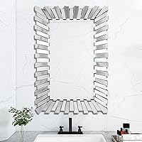 Vista 1 de Espejo de plata antigua para pared, espejo colgante rectangular barroco grande, horizontal y vertical, adecuado para baño, dormitorio, entrada, sala