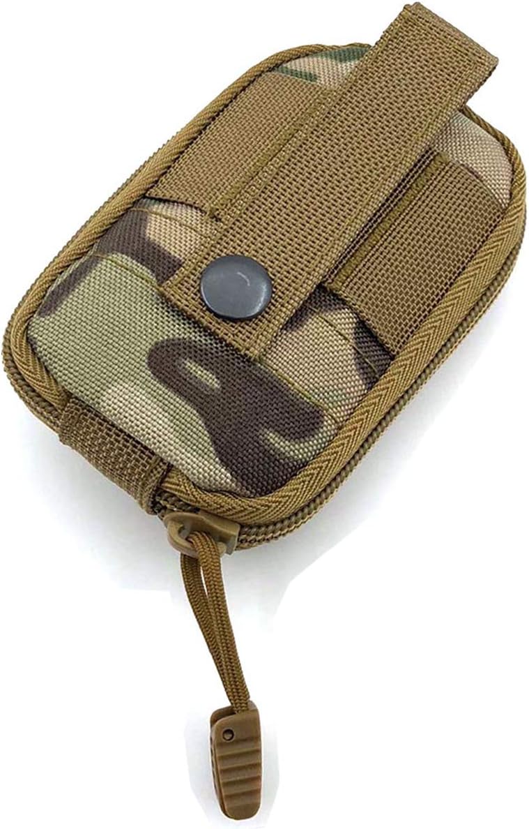 Tactical Molle Roll-up Dump Pouch,Military Drawstring Large Outdoor Water Bottle Pouch Adjustable Belt Utility Fanny Hip Tool Pouch Bag, CP camo