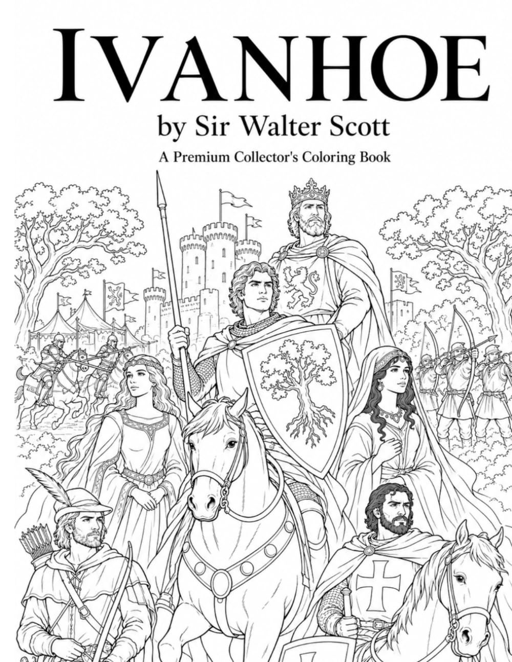 Ivanhoe Coloring Book: 78 Epic Coloring Pages Inspired by Sir Walter Scott's Classic Novel: Knights, Castles, Tournaments, Robin Hood, King Richard & Medieval England