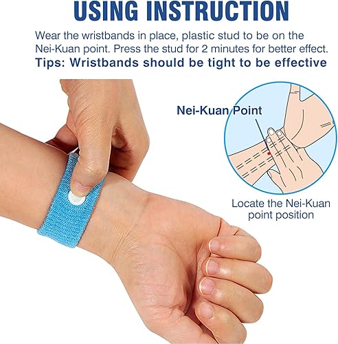 Miniatura 3 de Hionfurt Bandas antináuseas para adultos y niños, alivio de náuseas matutinas para mujeres embarazadas, alivio de acupresión y náuseas para