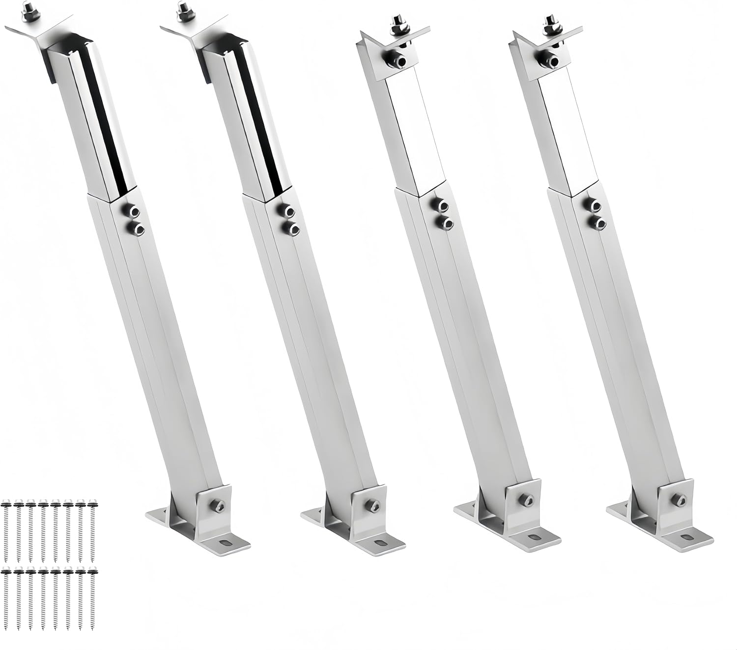 2 Set Solar Panel Tilt Mounting Brackets, 15-30° Adjustable Solar Panel Stands, Aluminum Alloy RV Solar Panel Ground Roof Mounting Kits for 50W 70W 100W 150W 200W 300W 400W Panels 14.1”-28.3”