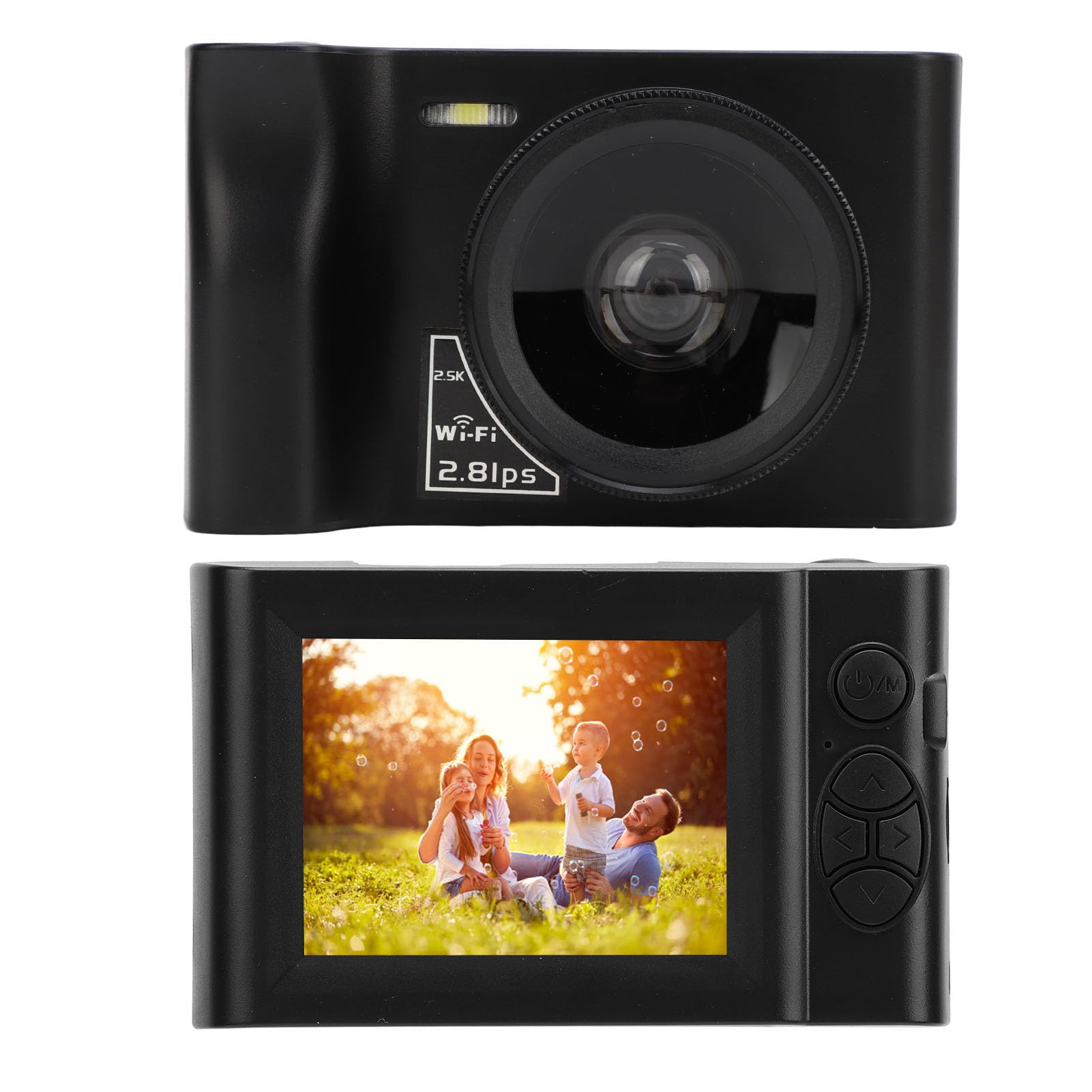 Fotocamera Digitale 2.5K 24MP 16x Zoom Digitale WIFI Fotocamera Mirrorless per Viaggi, Giochi MP3 in Plastica 1800mAh con Schermo da 2,88 Pollici per Principianti (BLACK)