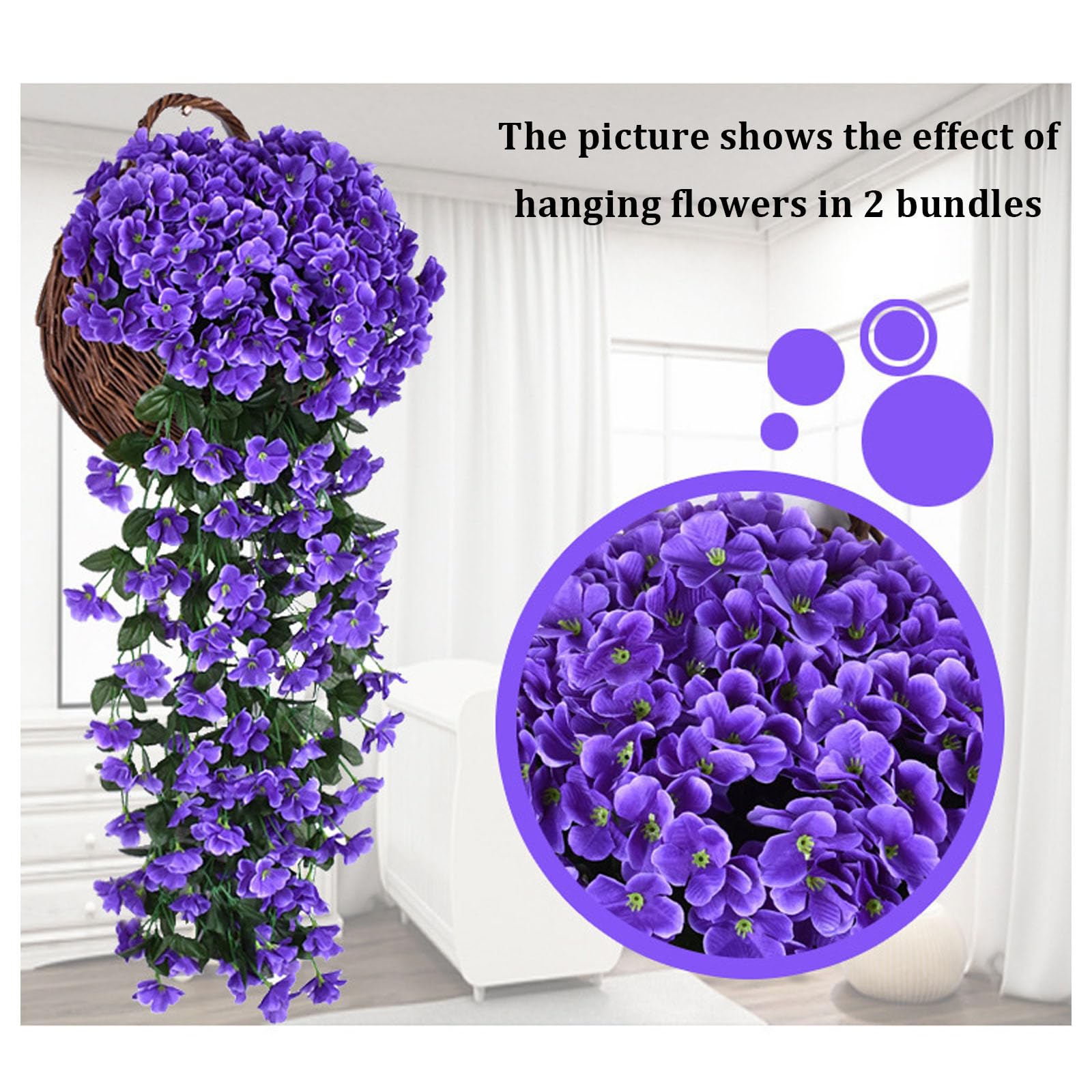 Künstliche Hängepflanzen, Reben für Zuhause, Bauernhaus, Innen- und Außenbereich, Wandblumen-Dekor, Set mit 4 Stück in Farbe B, ideal für Veranda, Zimmer und Gartendekoration