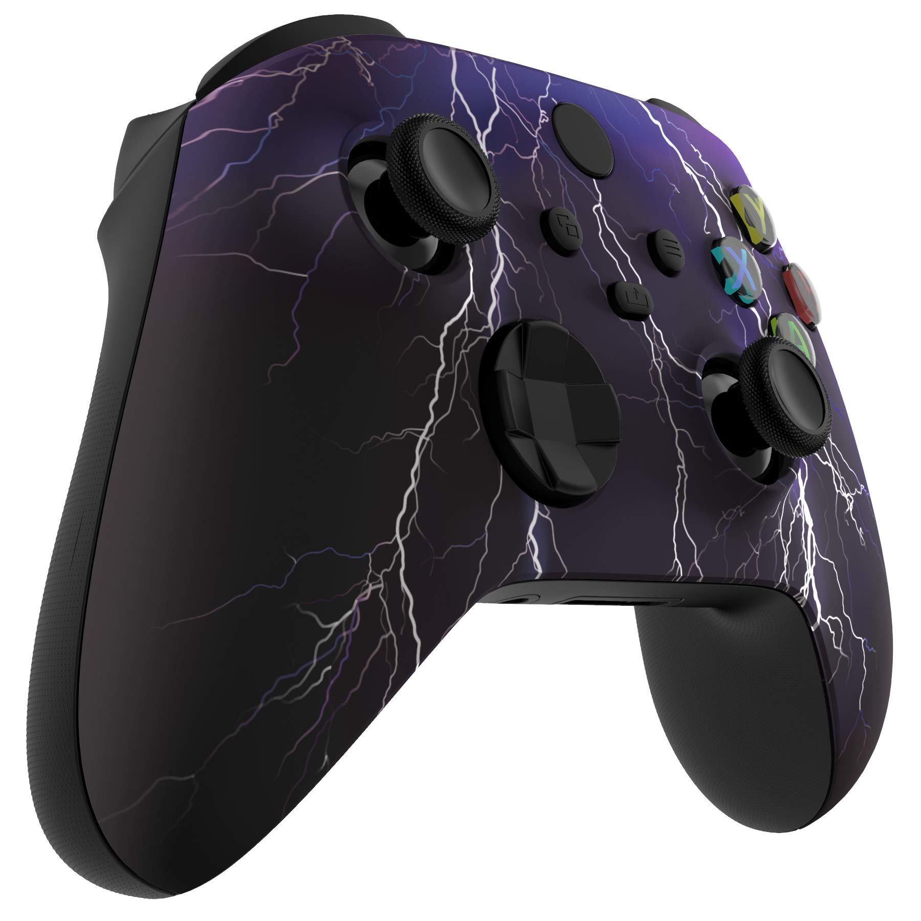 eXtremeRate DIY-Ersatz Front Gehäuse Case für Xbox Series X&S Controller, Custom Vordere Hülle Matte Faceplate Cover Zubehör für Xbox Core Controller Model 1914-Lila Blitz - 5
