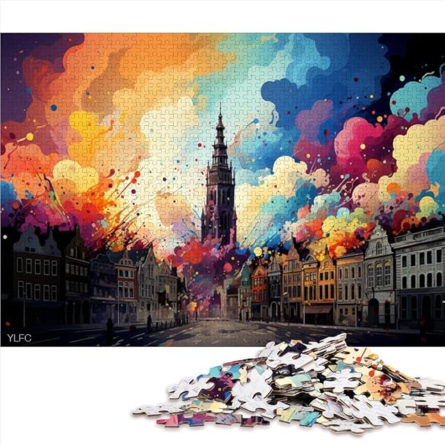 Foto 3 de 7 de Jigsaw Puzzle Adult Color Antwerp Adults 1000 Pieces Puzzle 10.27 in x 14.96 in Cardboard Puzzles for Adults&…