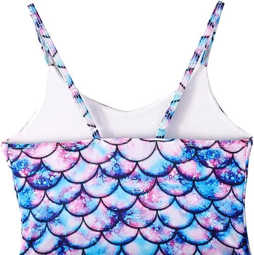 Miniatura 7 de Yuegoo Traje de baño para niñas, de una pieza, estampado 3D, con volantes, traje de baño de playa 2-9T