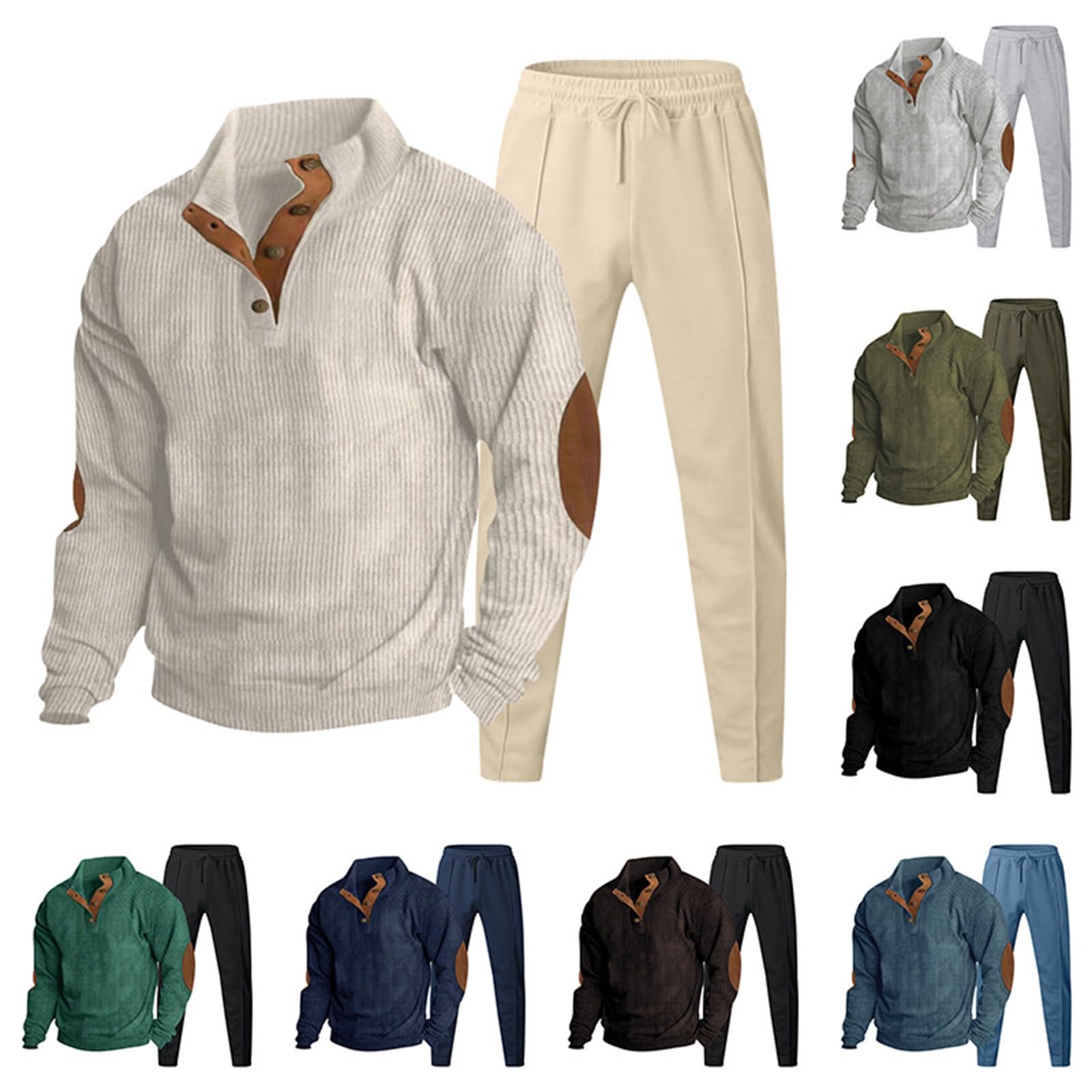 Set tuta da uomo in velluto a coste, 2 pezzi, felpe e pantaloni da jogging
