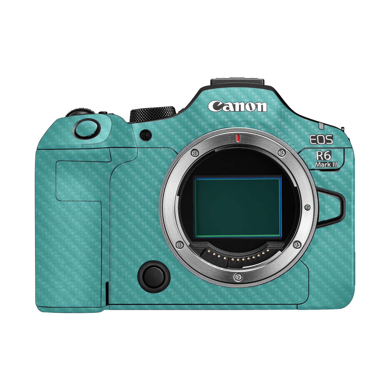 Carbon Fiber Camera Skin Compatible with Canon EOS R6 Mark III (2025) - Solid Turquoise - Premium 3M Vinyl Protective Wrap Decal Cover - Easy to Apply | Crafted in the USA by MightySkins