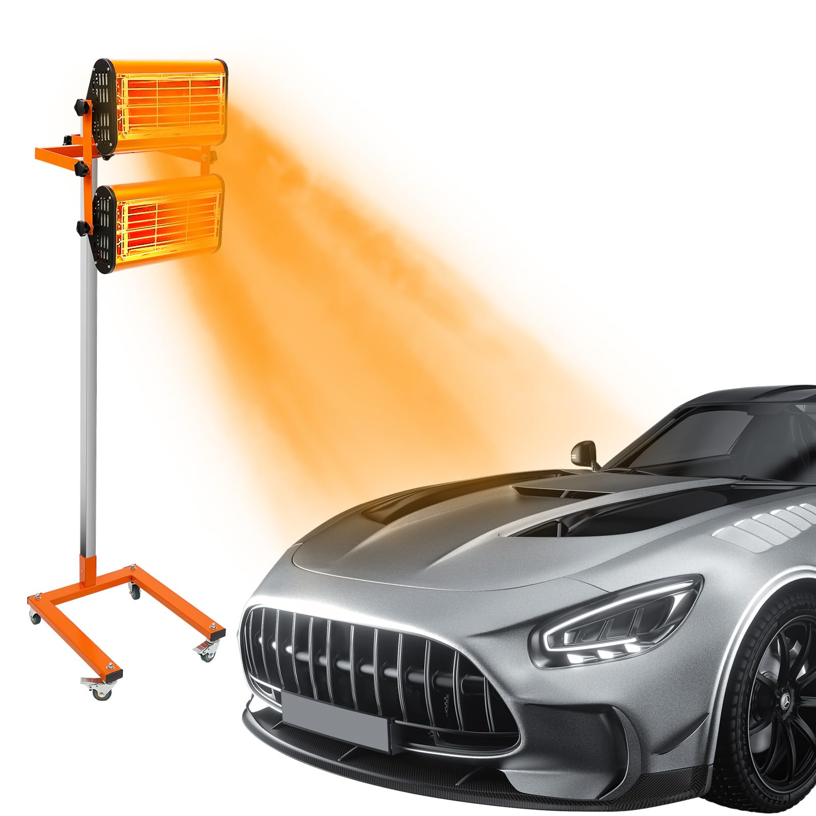 2000W Infrared Paint Curing Lamp (2 Lamps) - Heat Lamp For Auto Body, Furniture Paint Drying, Putty, 110V