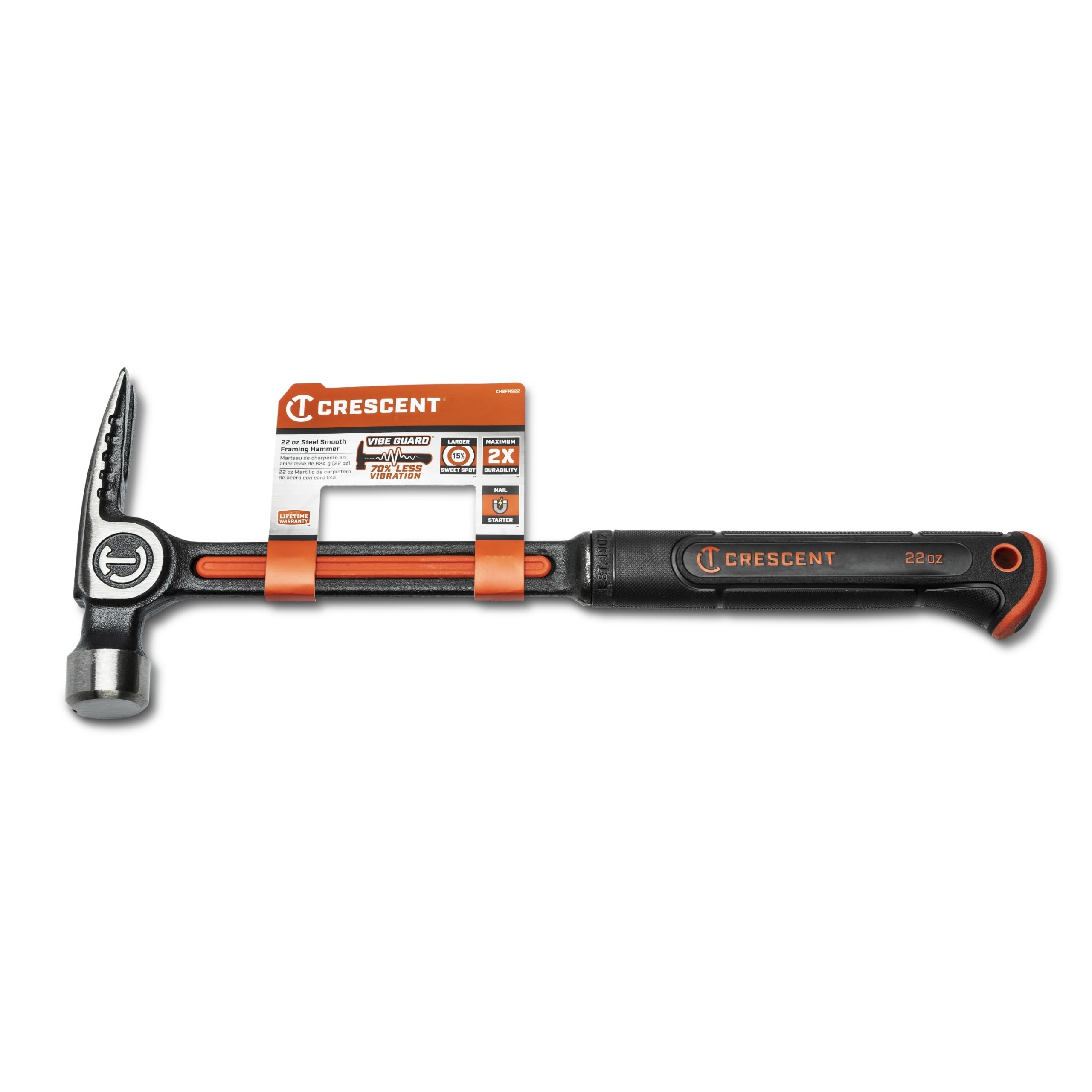 Crescent Steel Smooth-Face Framing Hammer - Heavy-Duty Hand Tool