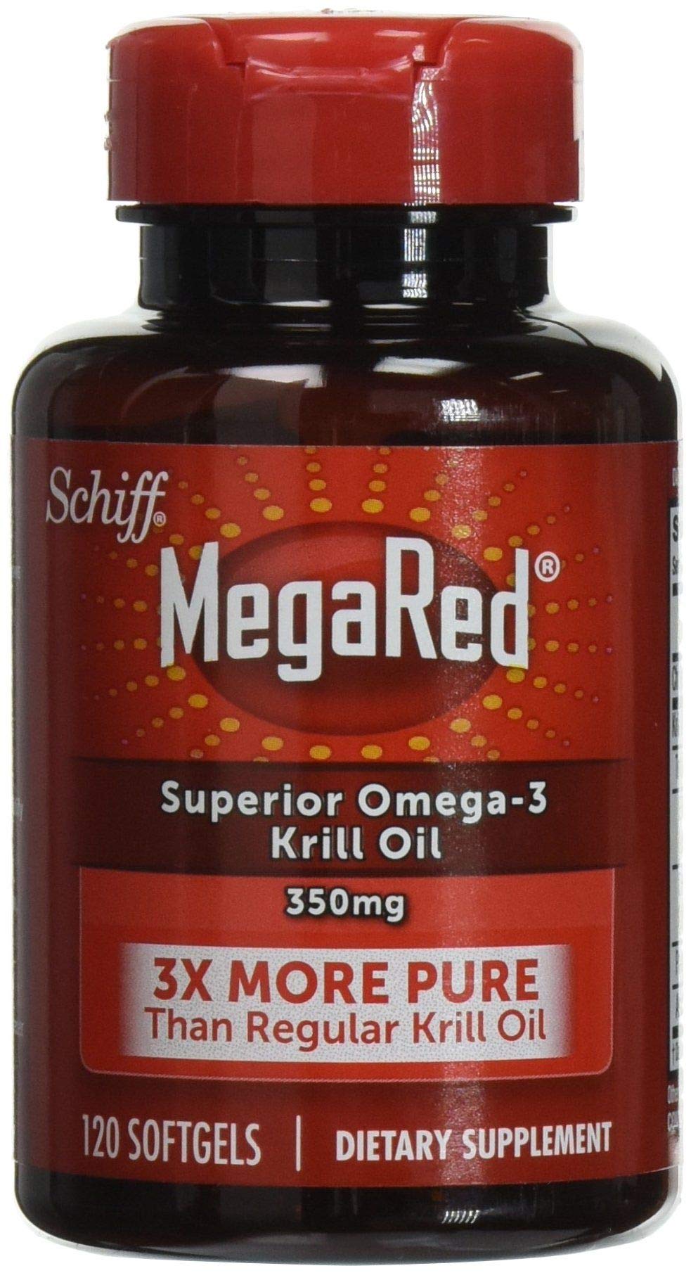 MegaRed Omega-3 Krill Oil 350mg Softgels, (120 Count in a Bottle), EPA & DHA Omega-3 Fatty Acids with No Fishy Aftertaste Unlike Fish Oil, Contains Antioxidant Astaxanthin