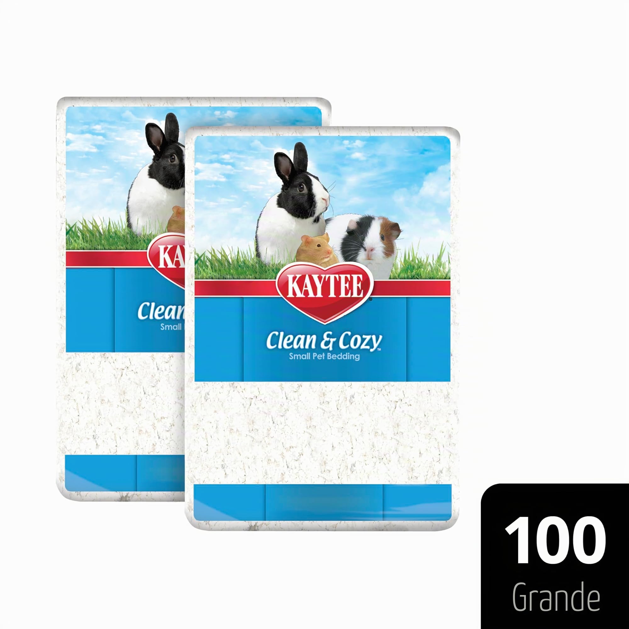 Kaytee Clean & Cozy - Paquete de 2 lechos de Papel Blanco, Fabricados para Animales pequeños, 100 litros