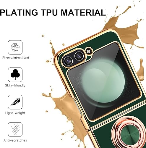 Miniatura 5 de LONTECT Funda para Galaxy Z Flip 5 a prueba de golpes, delgada con soporte magnético, resistente contra caídas, funda protectora para Samsung Galaxy