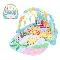 Vista 2 de Baby Piano Gym Mat with 5 Play Modes, Portable Musical Activity Mat for Babies and Toddlers, Indoor and Outdoor Use (Green)