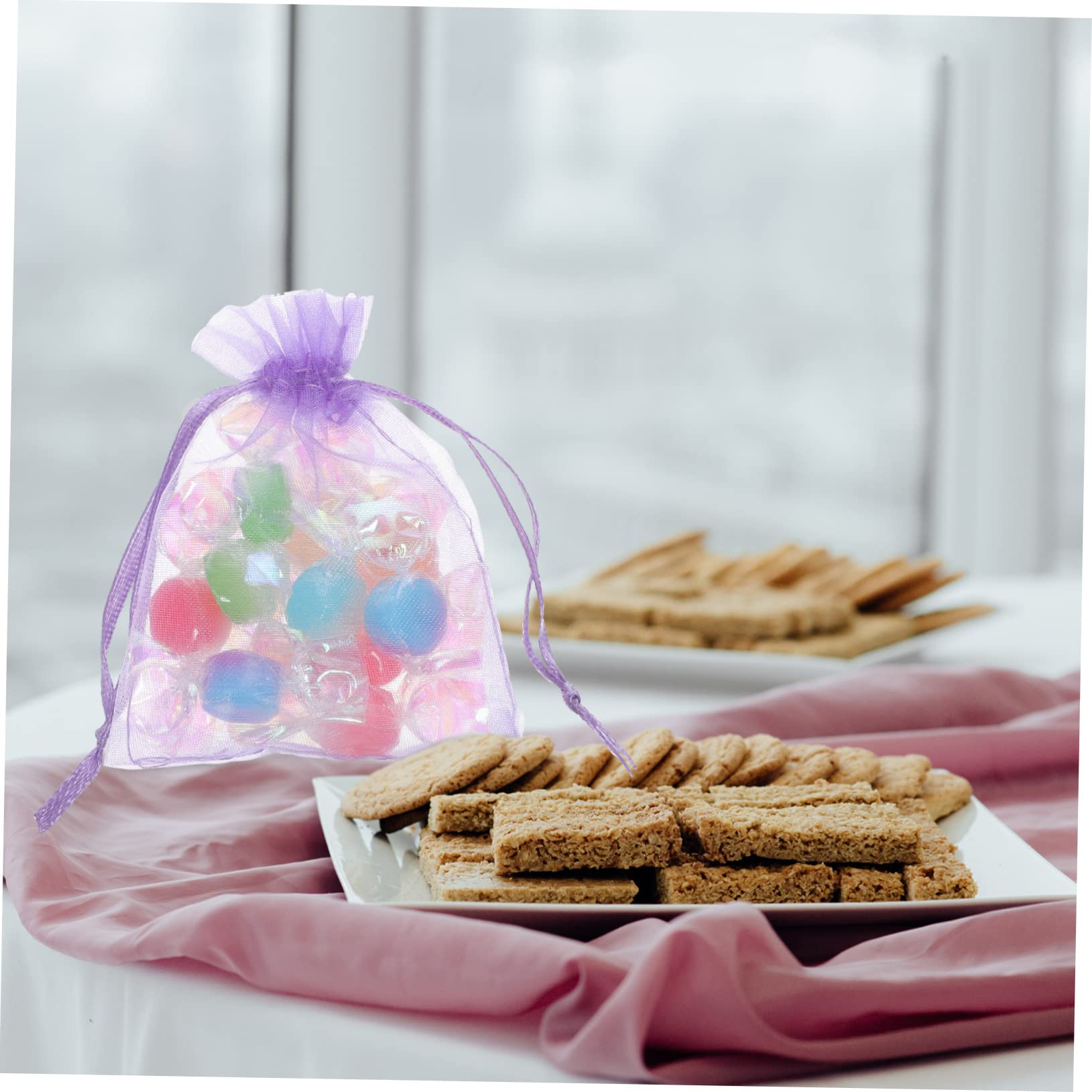 Didiseaon 250 Pz sacchetto in organza sacchetti netti sacchetti per la festa borsette portaconfetti natalizi di organza piccole borse con coulisse