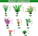 Aquarium Fish Tank Plants Decorations 11 Pcs Artificial Aquarium Decor Realistic Plastic Fish Tank Accessories Green